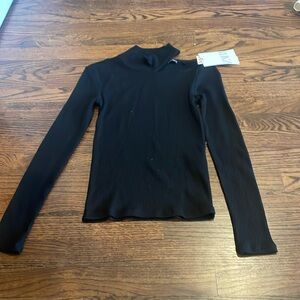 Zara black knit off the shoulder top